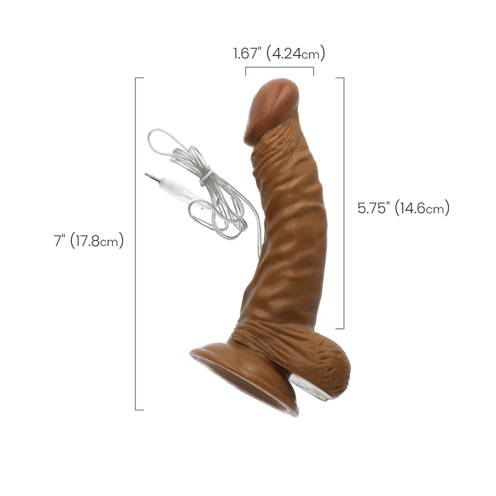 All American Whoppers 7" Vibrating Dong With Balls - Image 4